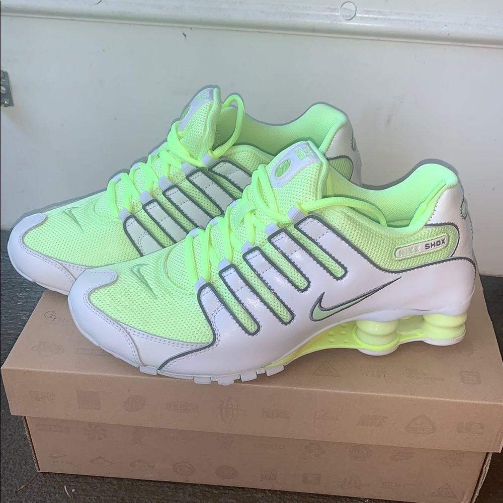 Nike Shox Lime and White Sneakers